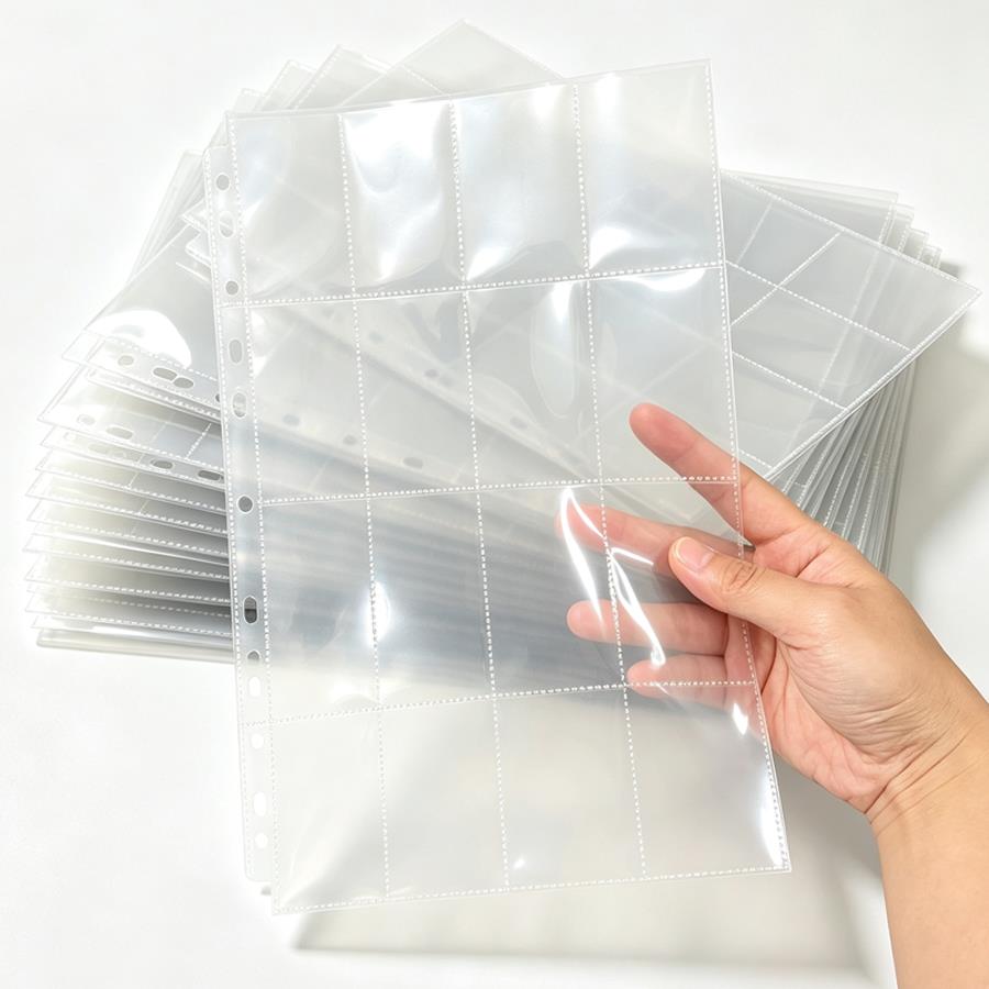 Card Penny Sleeve - 20/50枚入りトレーディングカードバインダーリフィルページ、16ポケット透明カード収納スリーブ、ゲームカード、ミニフォトコレクションXJM用