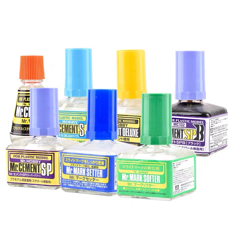 Tamiya Model Paint Set - 軍事モデルキット用特殊接着剤 ABS プラスチック樹脂修理速乾性セメントデカール軟化剤 MC124/MS231/232