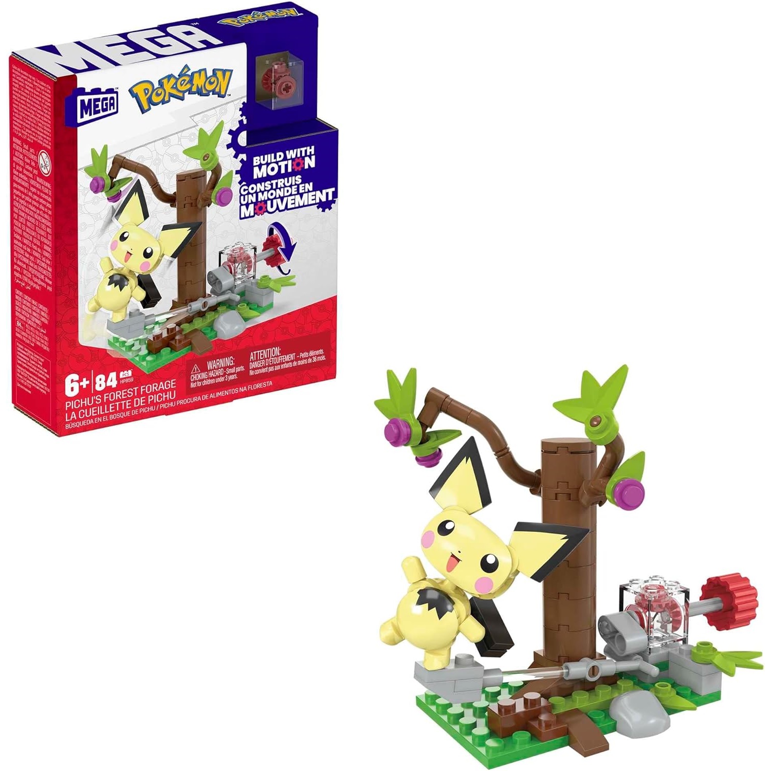 Lego Set Technic - メガポケモンクエスト ピチウの森 ビルディングセット 84ピース ブロック付き ムーブメント付き